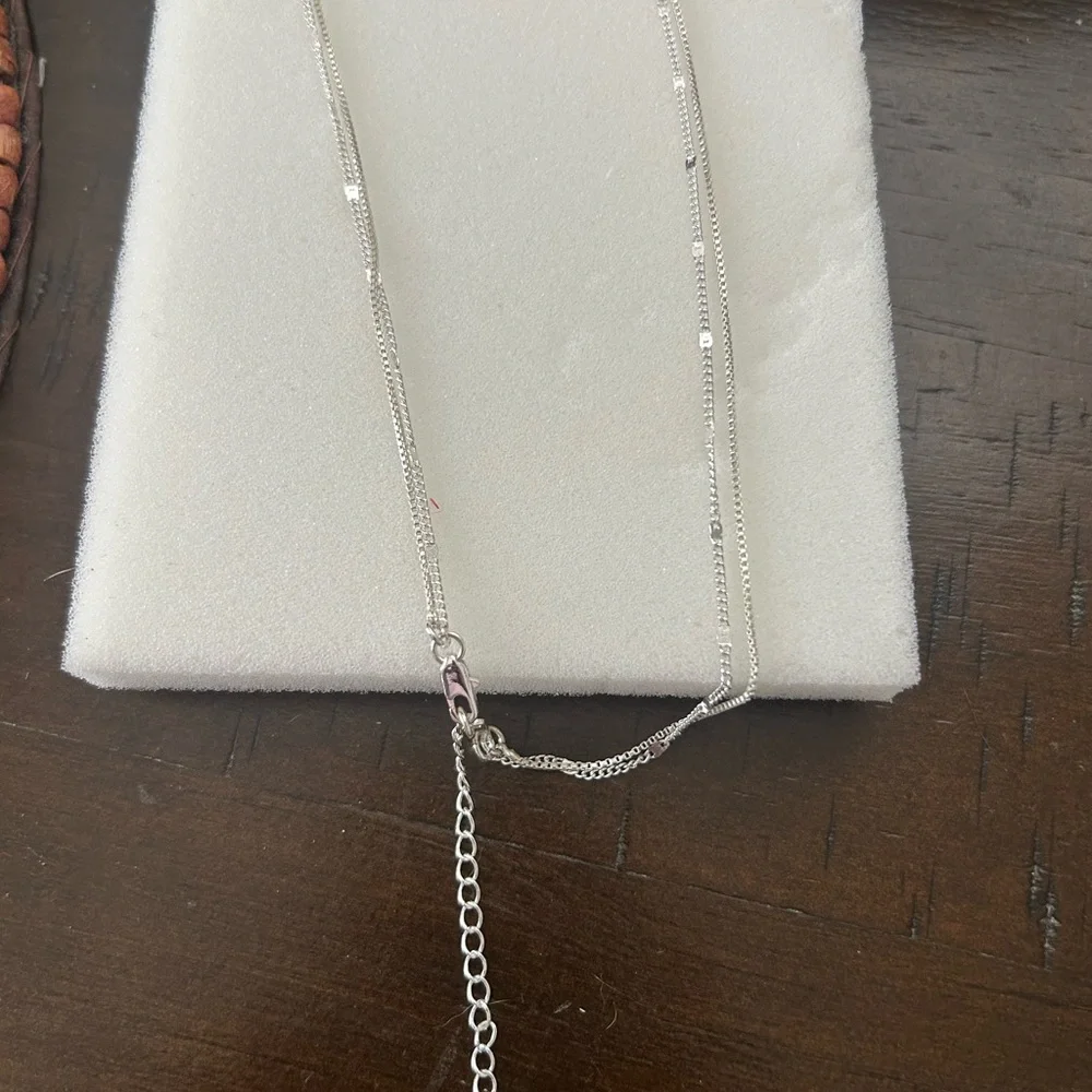 Sleek Silver Drop Necklace - Picture 2 of 2